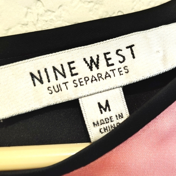 Nine West Pink & Tan Colorblock Sleeveless Tank Top - Picture 3 of 3